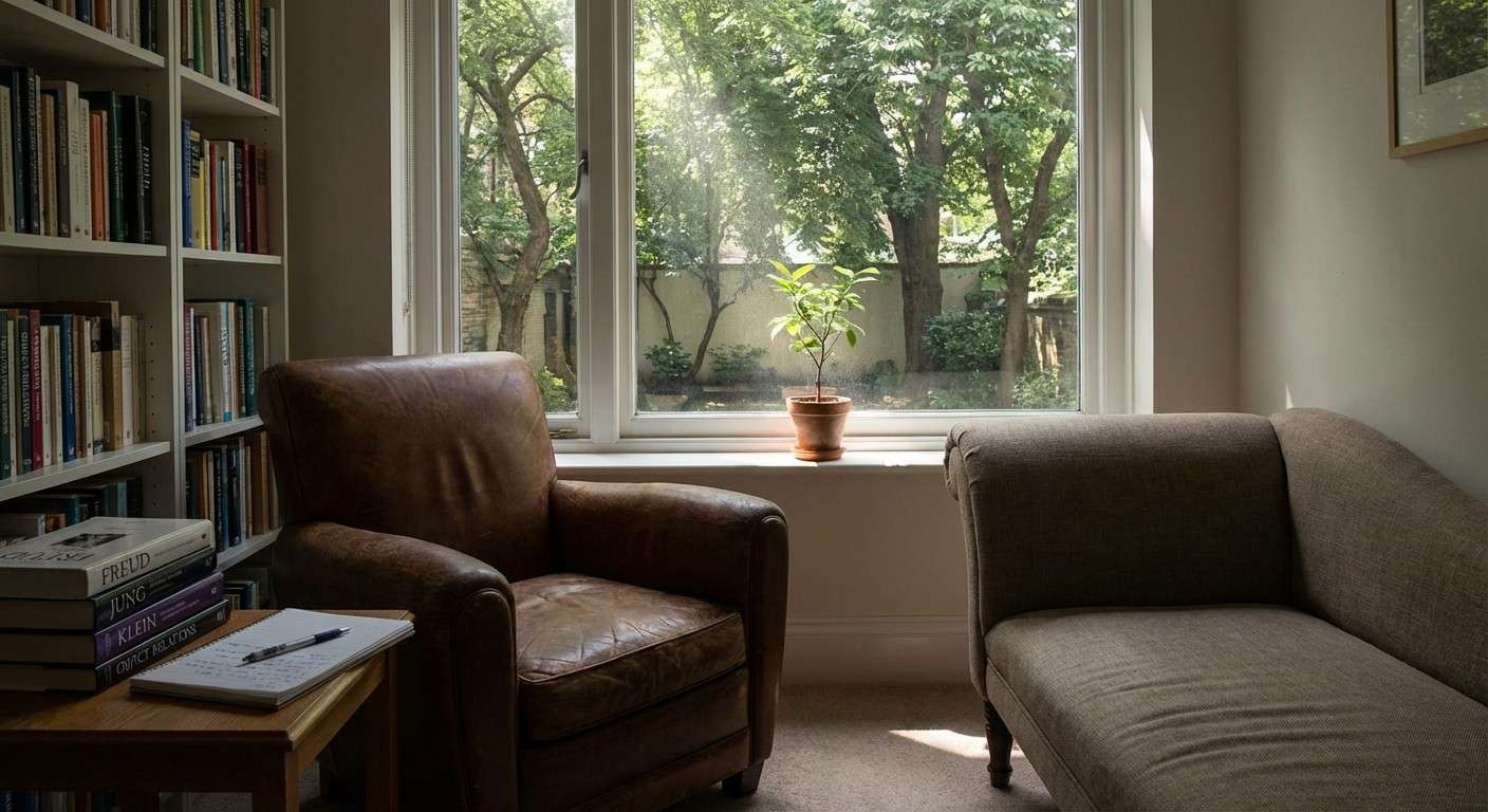 یک نهال کوچک که در سایه درختان بلند جنگل در تلاش برای رسیدن به نور خورشید است.