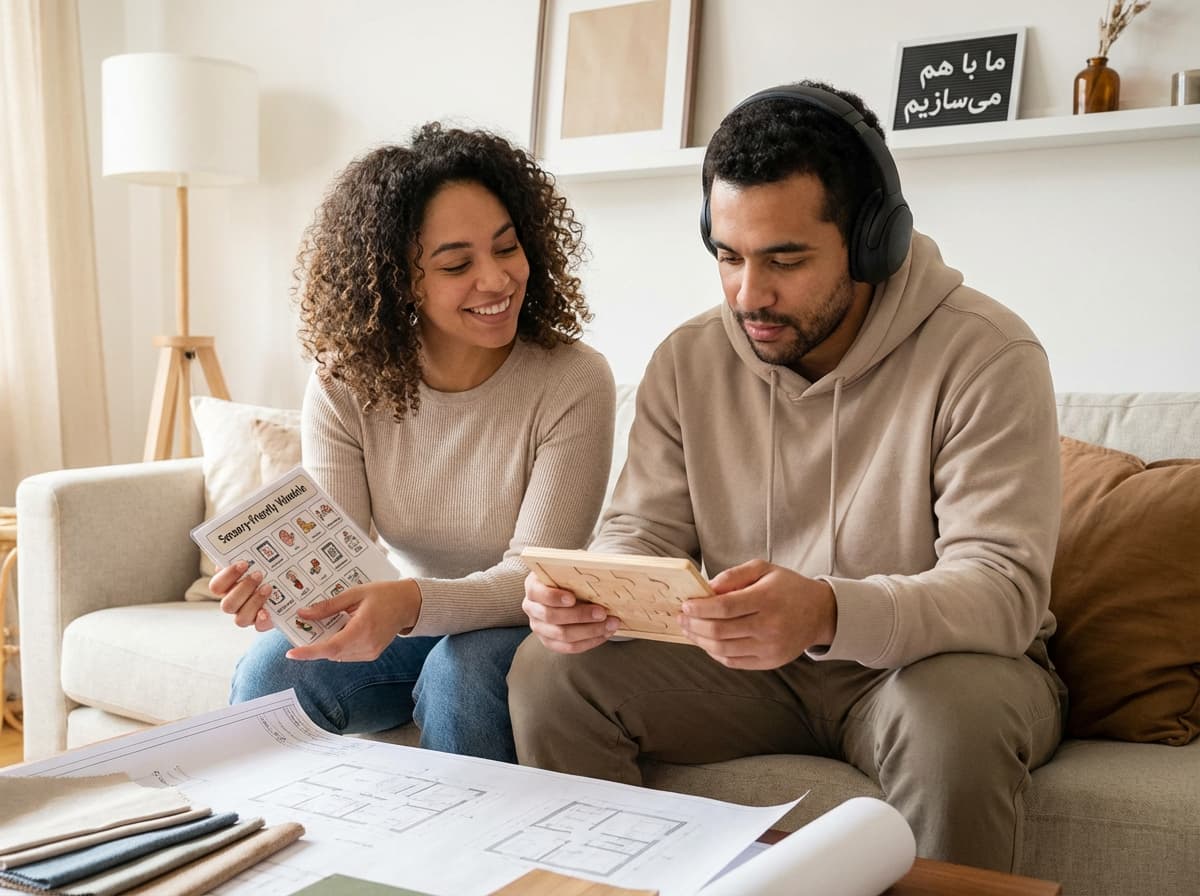 زوجی با تفاوت‌های نورولوژیک که با همدلی و درک متقابل در حال ساختن یک زندگی مشترک موفق هستند.