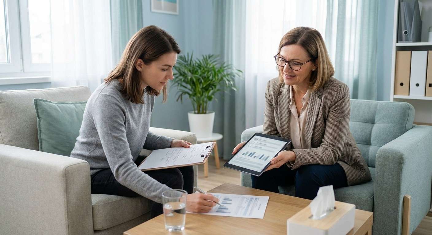 نمایی از یک جلسه ارزیابی بالینی برای تشخیص PTSD با استفاده از مصاحبه تخصصی CAPS-5