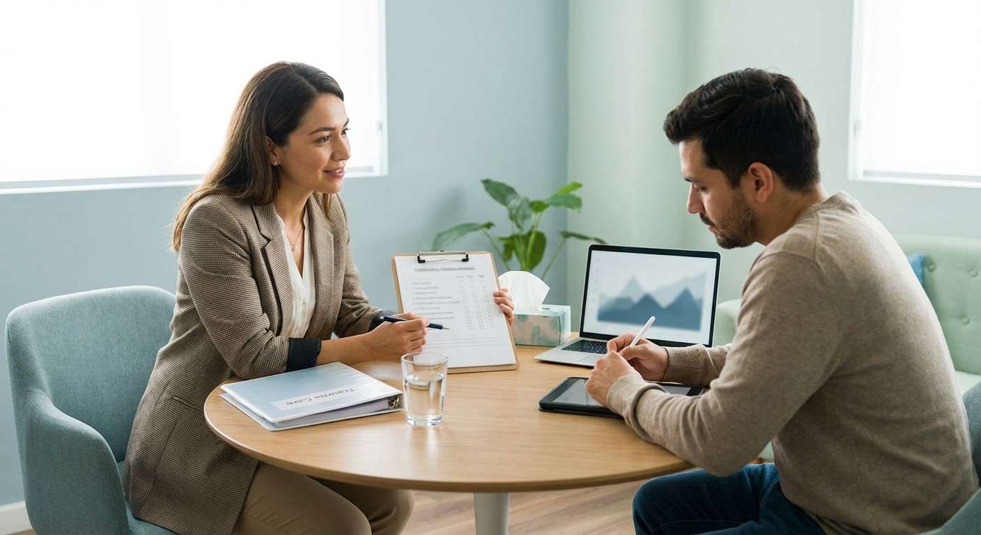 یک پژوهشگر در حال تحلیل داده‌های بالینی مربوط به سلامت روان