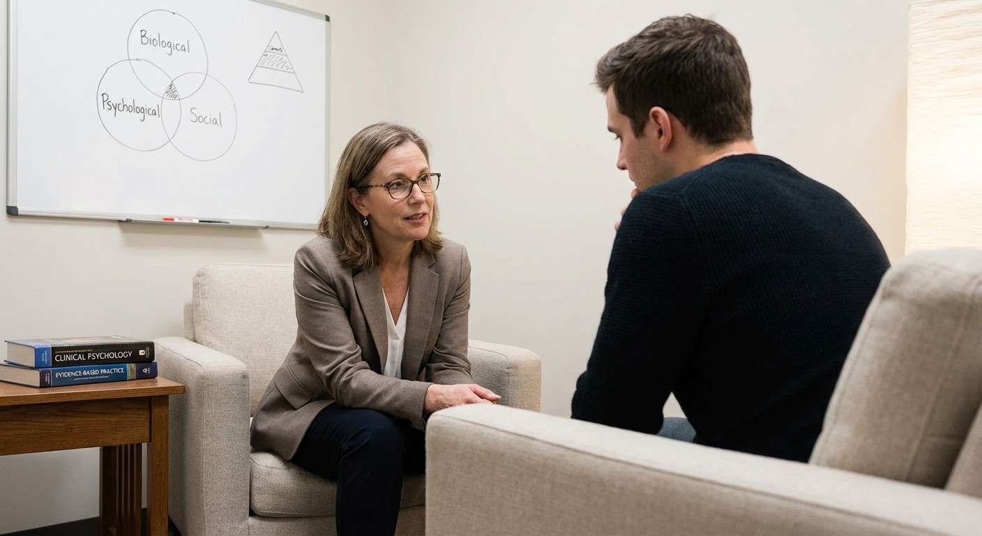 تصویری مفهومی از دو چهره که یکی با آرامش صحبت می‌کند و دیگری با تمام وجود به او گوش می‌دهد، نماد همدلی و شنیده شدن.