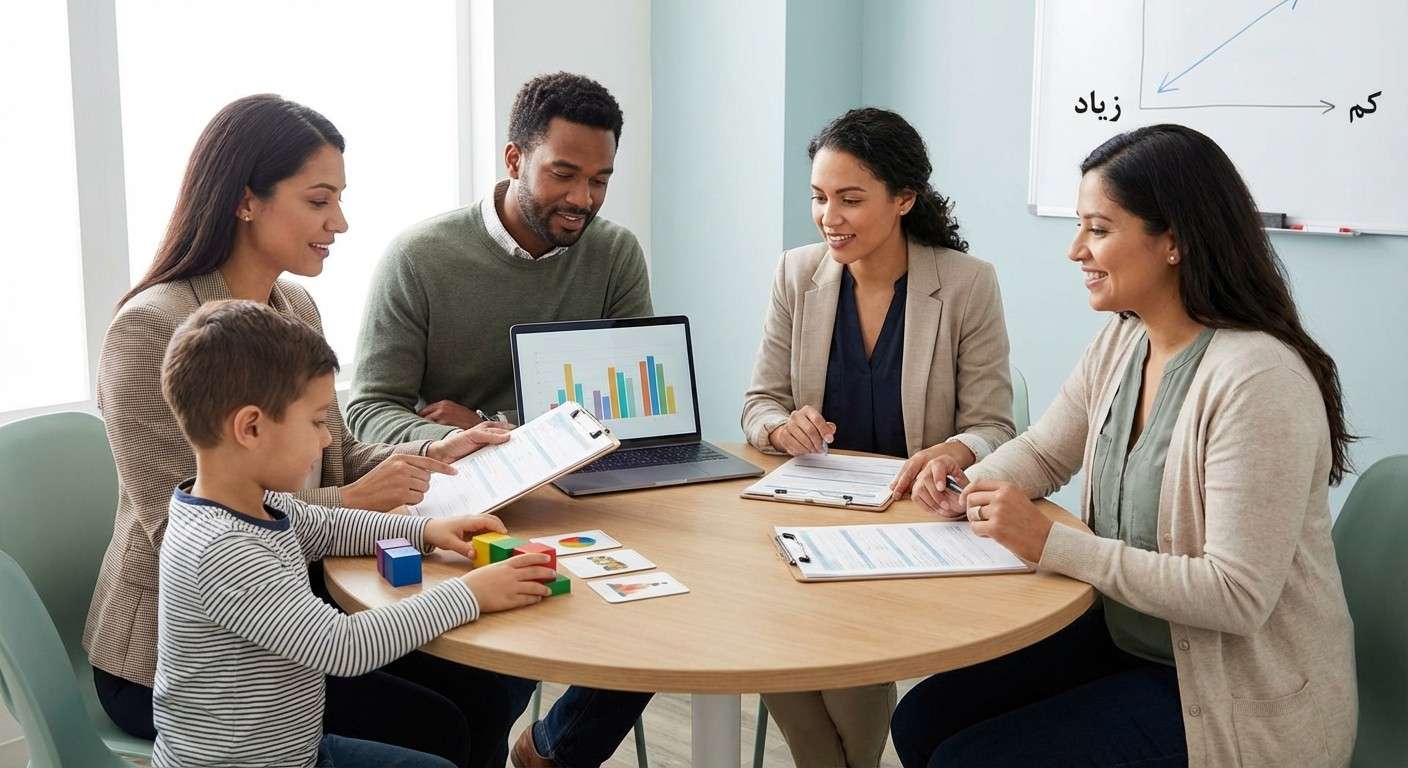 یک نمودار ساده که طیفی از شدت را از کم به زیاد نشان می‌دهد و مفهوم درجه‌بندی را به تصویر می‌کشد.