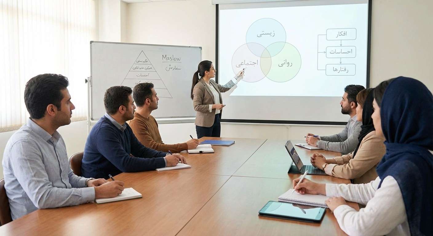 تصویری مفهومی که نشان می‌دهد یک فرد با جدا کردن افکار منفی از واقعیت، ذهن خود را روشن می‌کند.