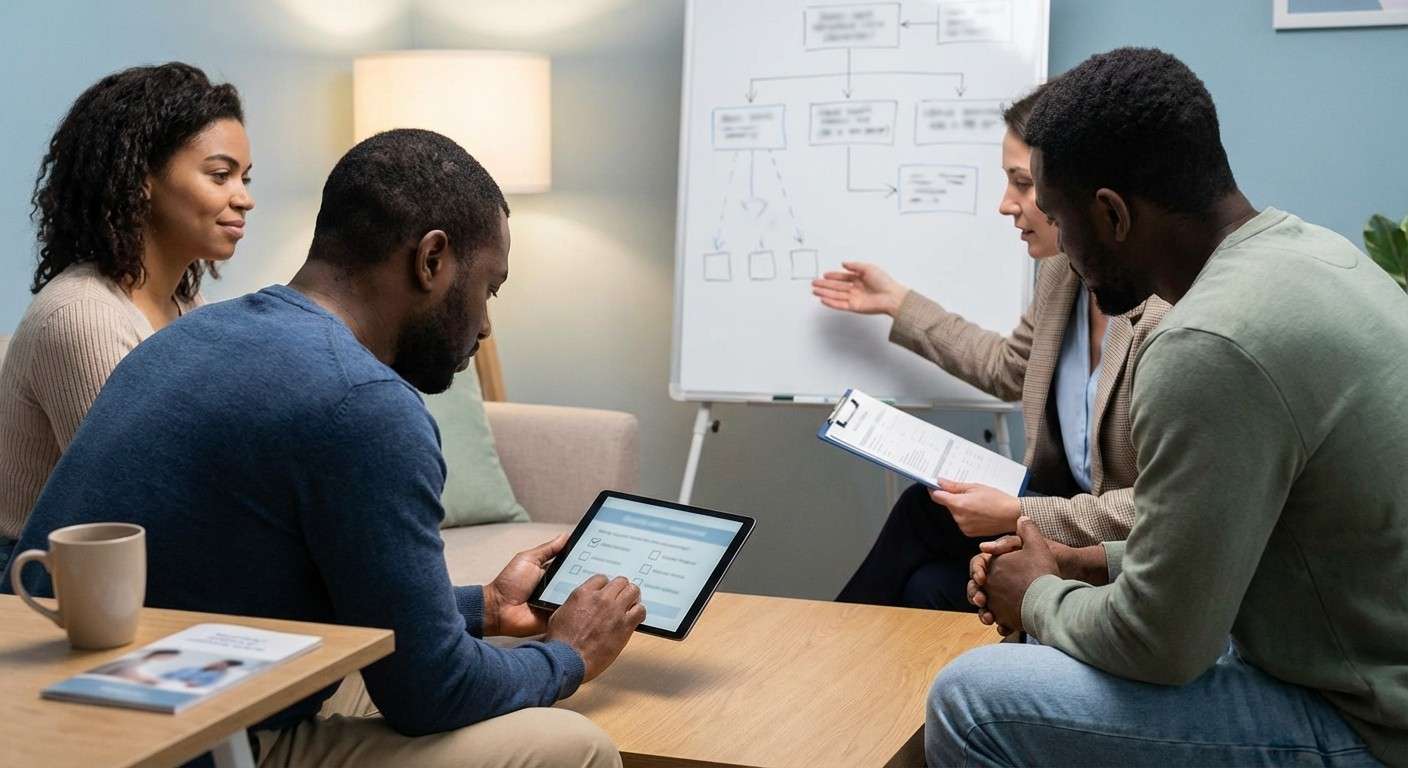 تصویری مفهومی که نشان‌دهنده پیامدهای مختلف سوءمصرف مواد بر زندگی فرد است، مانند مشکلات خانوادگی، شغلی و سلامتی.