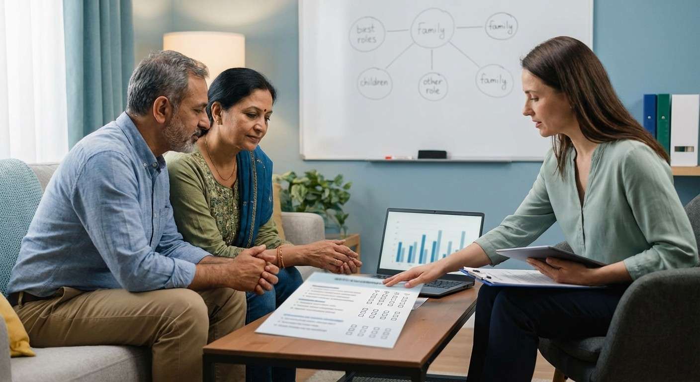 نموداری مفهومی که چهار بعد اصلی مقیاس سازگاری دو نفره (DAS) یعنی رضایت، انسجام، توافق و ابراز محبت را نشان می‌دهد.