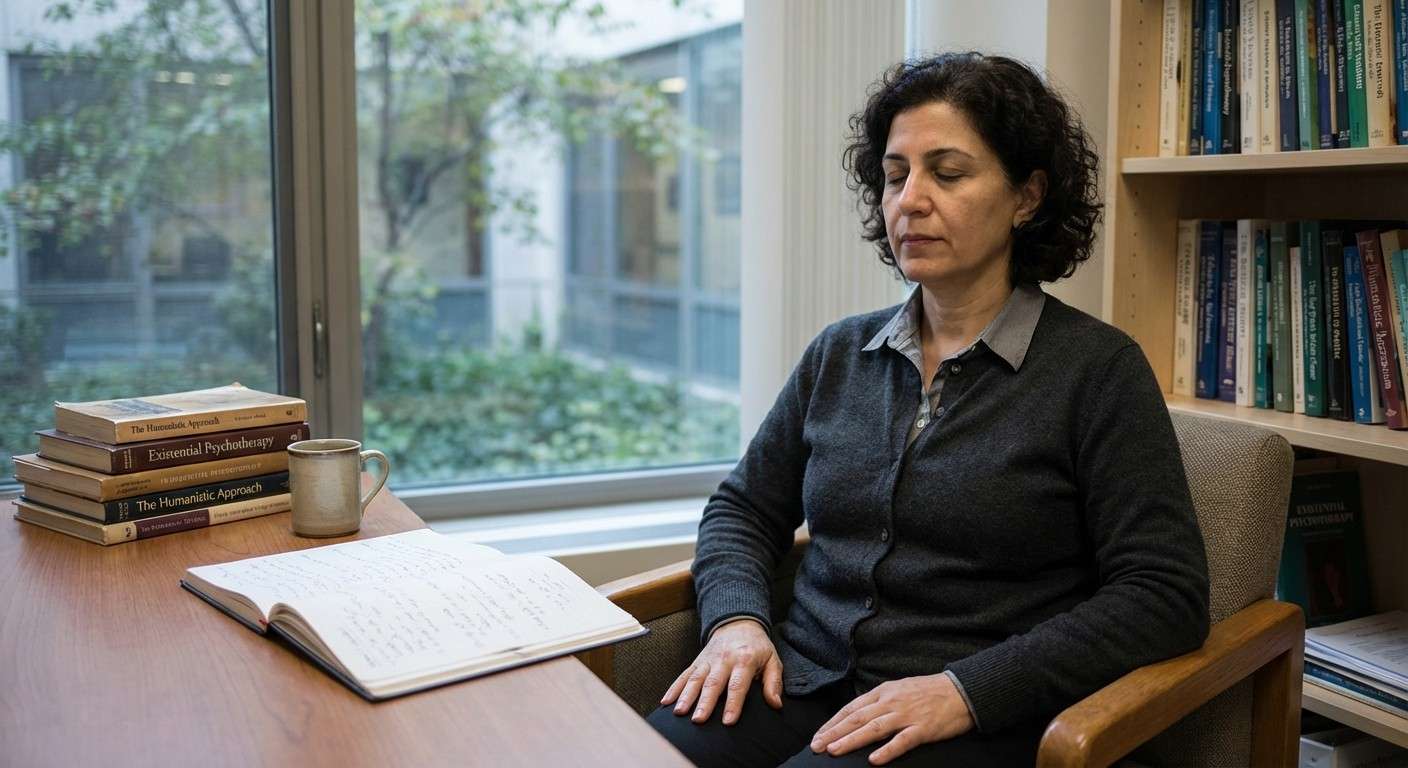 فردی در حالت مراقبه که با چشمان بسته بر حس‌های درونی بدن خود تمرکز کرده است.