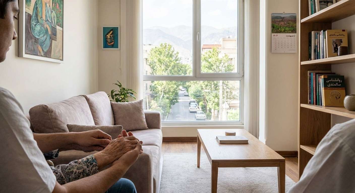 تصویری از دست‌های یک جوان که دست‌های چروکیده یک سالمند را با محبت در دست گرفته است.