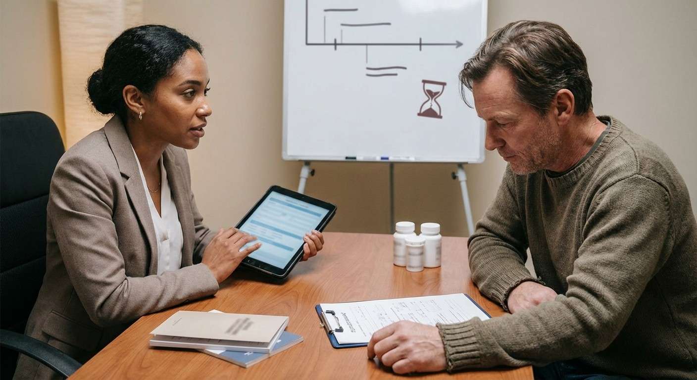 یک خط زمانی که نشان‌دهنده زندگی فرد است و با گذشت زمان، ترک‌هایی به دلیل پیامدهای بلندمدت مصرف الکل روی آن ظاهر می‌شود.