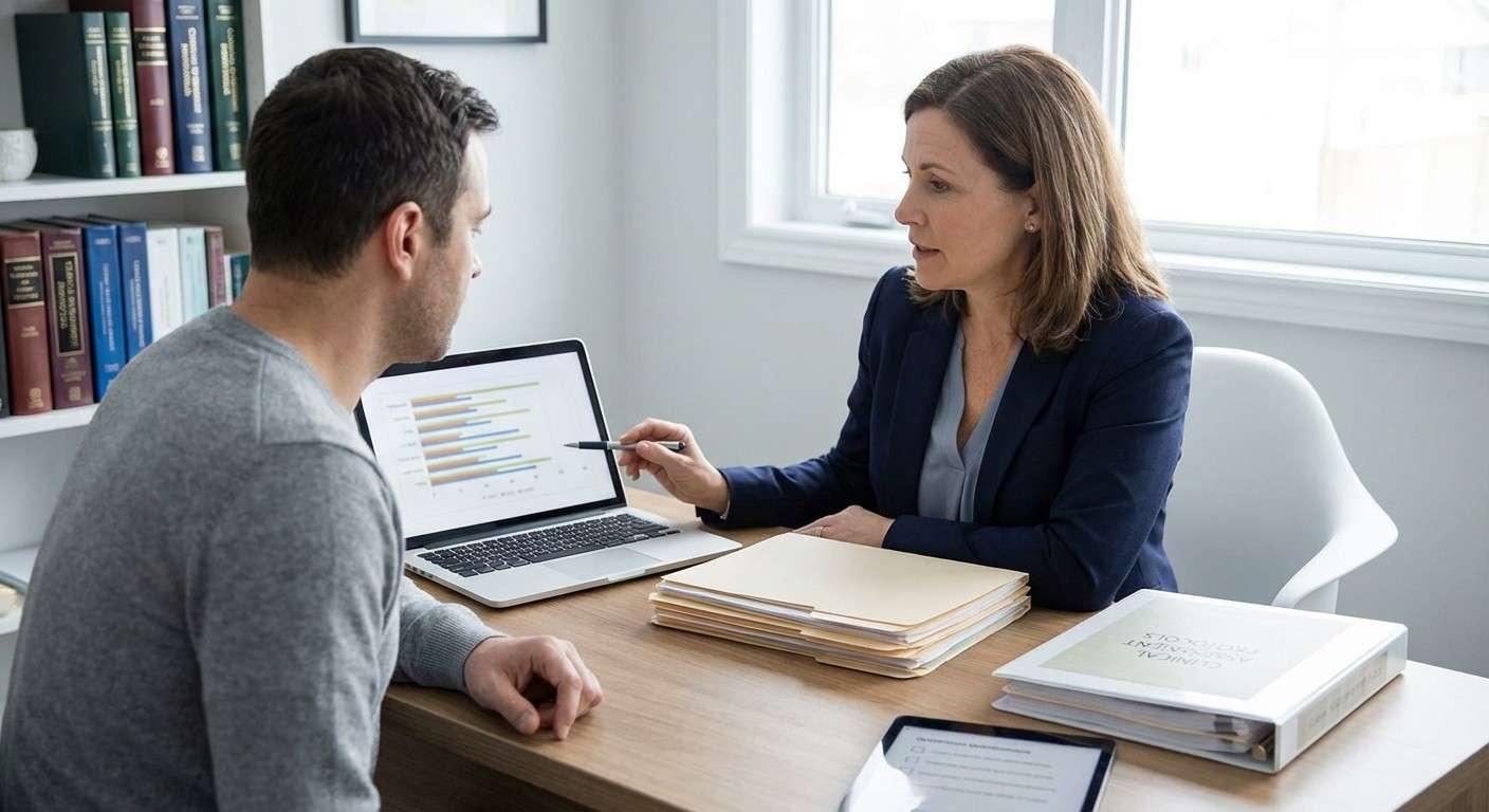 نموداری مفهومی از پروفایل MMPI که مقیاس‌های روایی و بالینی را نشان می‌دهد.