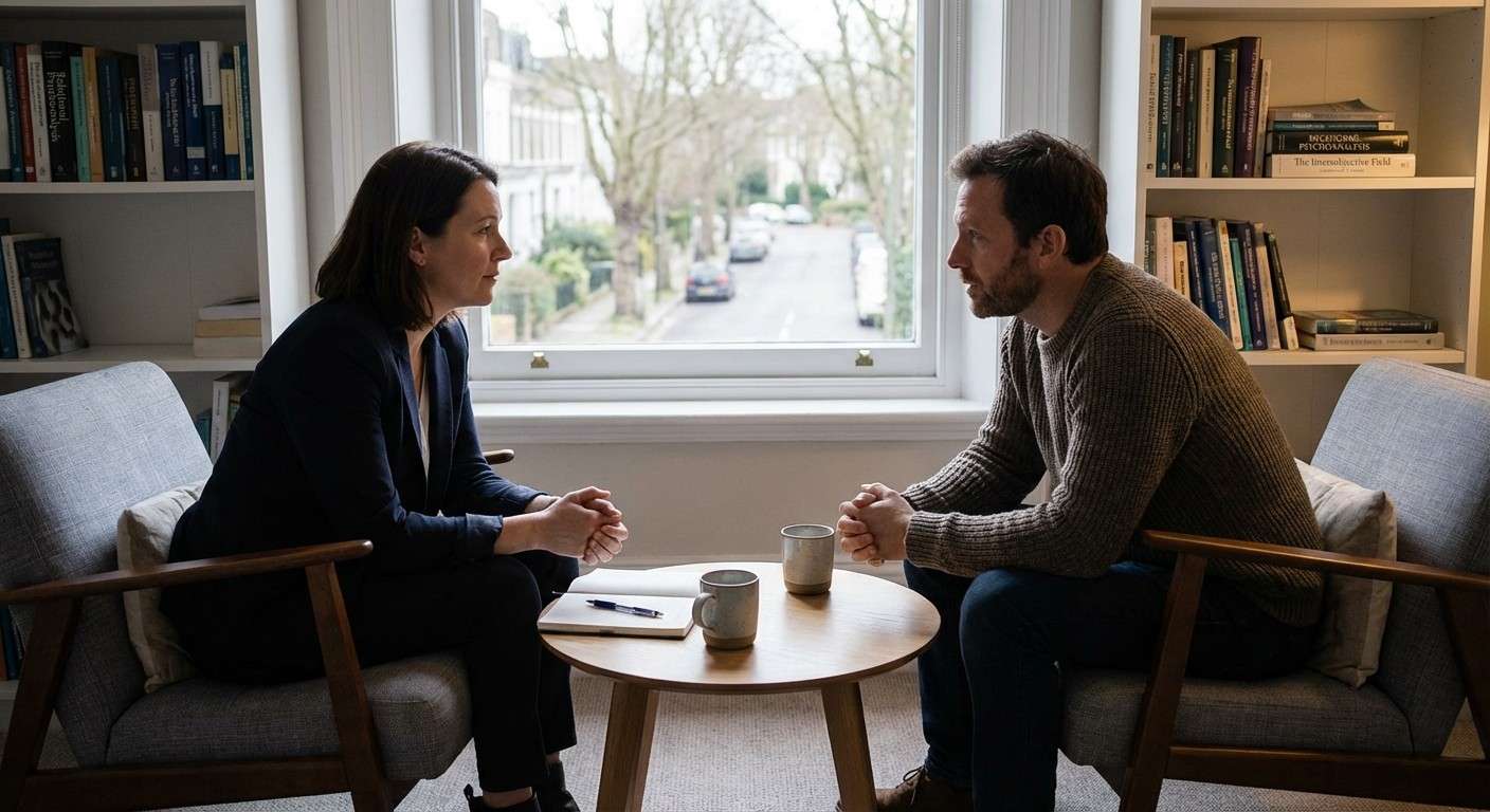 تصویری از دو نفر که با تمرکز کامل به یکدیگر گوش می‌دهند، نماد هنر گوش دادن اخلاقی.