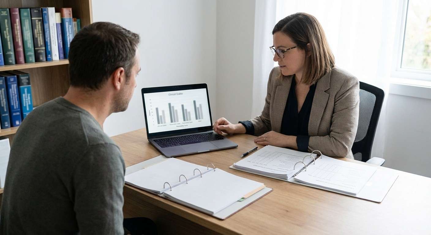 تصویر مفهومی آزمون PAI که ساختار متعادل آن را به عنوان پلی میان ارزیابی بالینی و شخصیت نشان می‌دهد.