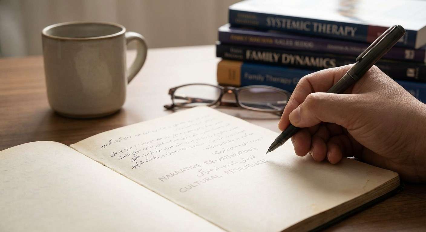 یک قلم در حال نوشتن روی یک صفحه کاغذ که کلمات قدیمی و تیره در حال پاک شدن و جایگزینی با کلمات جدید و روشن هستند.