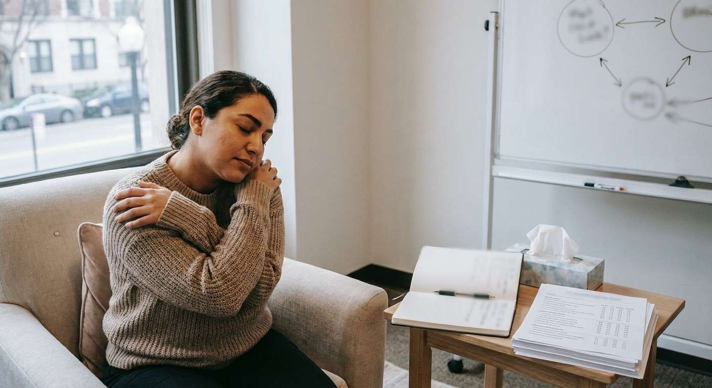 مفهوم خوددلسوزی؛ فردی که در یک لحظه سخت، با مهربانی و شفقت خود را در آغوش گرفته است.