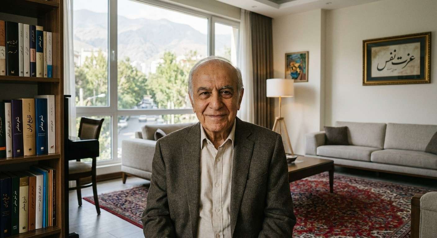 سالمندی باوقار که با لبخندی حاکی از خرد و تجربه به دوربین نگاه می‌کند، نمادی از عزت‌نفس درونی.