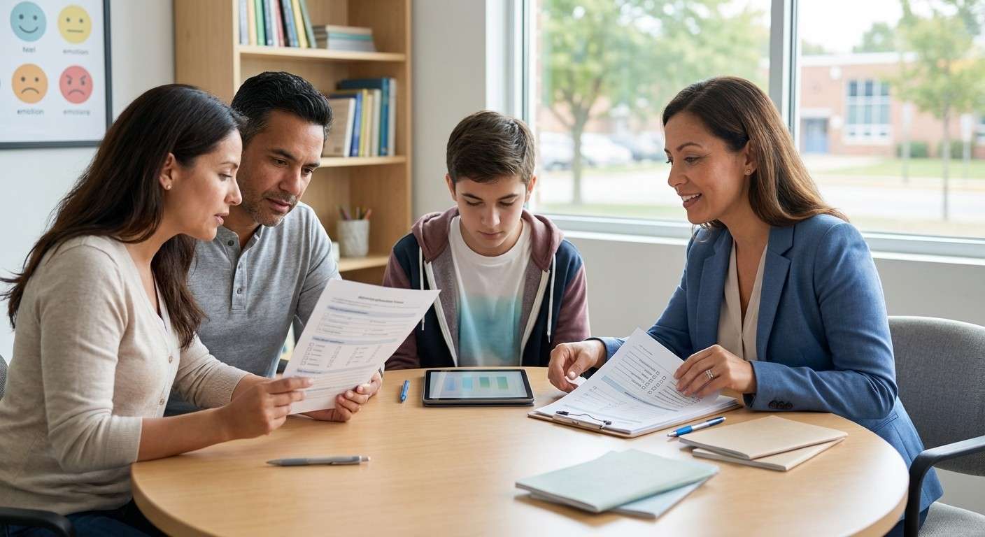 یک تصویر مفهومی از یک پل که دو جزیره به نام «خانه» و «مدرسه» را به هم وصل می‌کند و معلم و والدین روی این پل در حال گفتگو هستند.