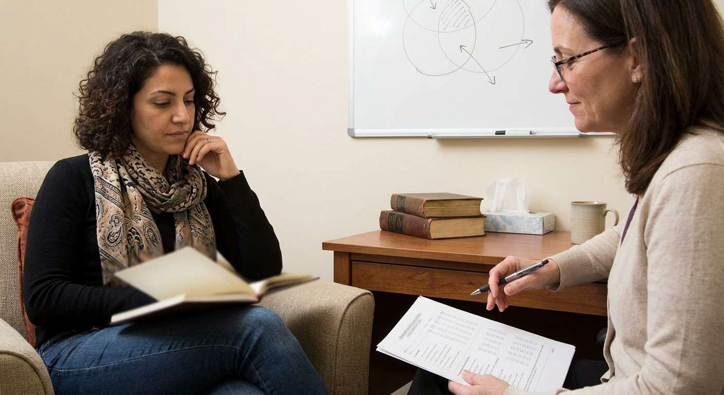 مفهوم خودپنداره چندبعدی با مقیاس تنسی؛ پرتره‌ای هنری که ابعاد مختلف هویت یک فرد را نشان می‌دهد.