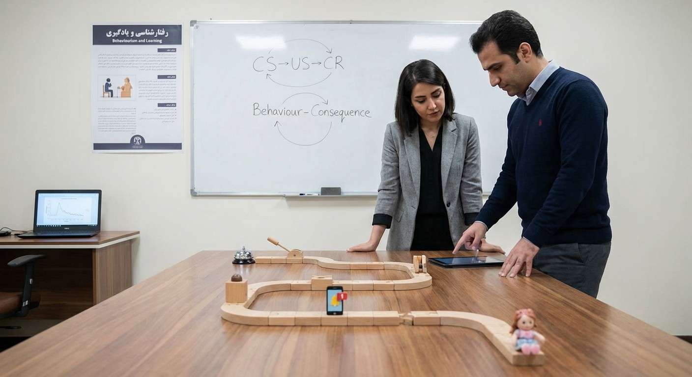 تصویر مفهومی از یک مسیر پر پیچ و خم که نماد فرآیند یادگیری از طریق آزمون و خطا و رسیدن به هدف است.