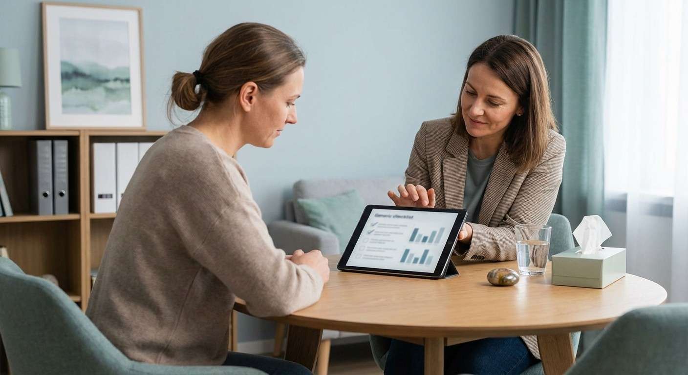 تصویری مفهومی از پرسشنامه THQ که گذشته فرد را برای درک بهتر مشکلات فعلی نقشه‌برداری می‌کند.