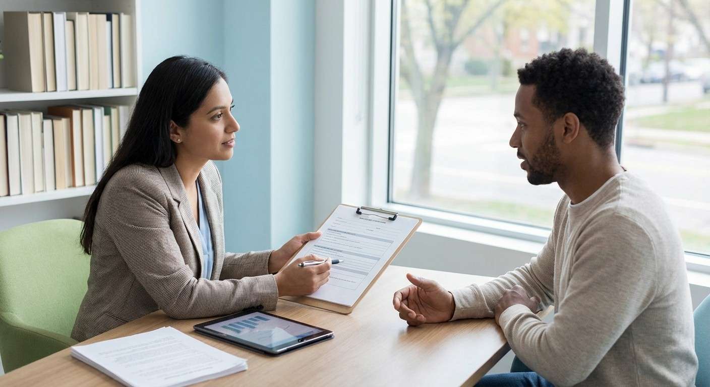 تصویر مفهومی مصاحبه بالینی ساختاریافته SCID-5 که دقت و نظام‌مندی فرآیند تشخیص روان‌پزشکی را نشان می‌دهد.