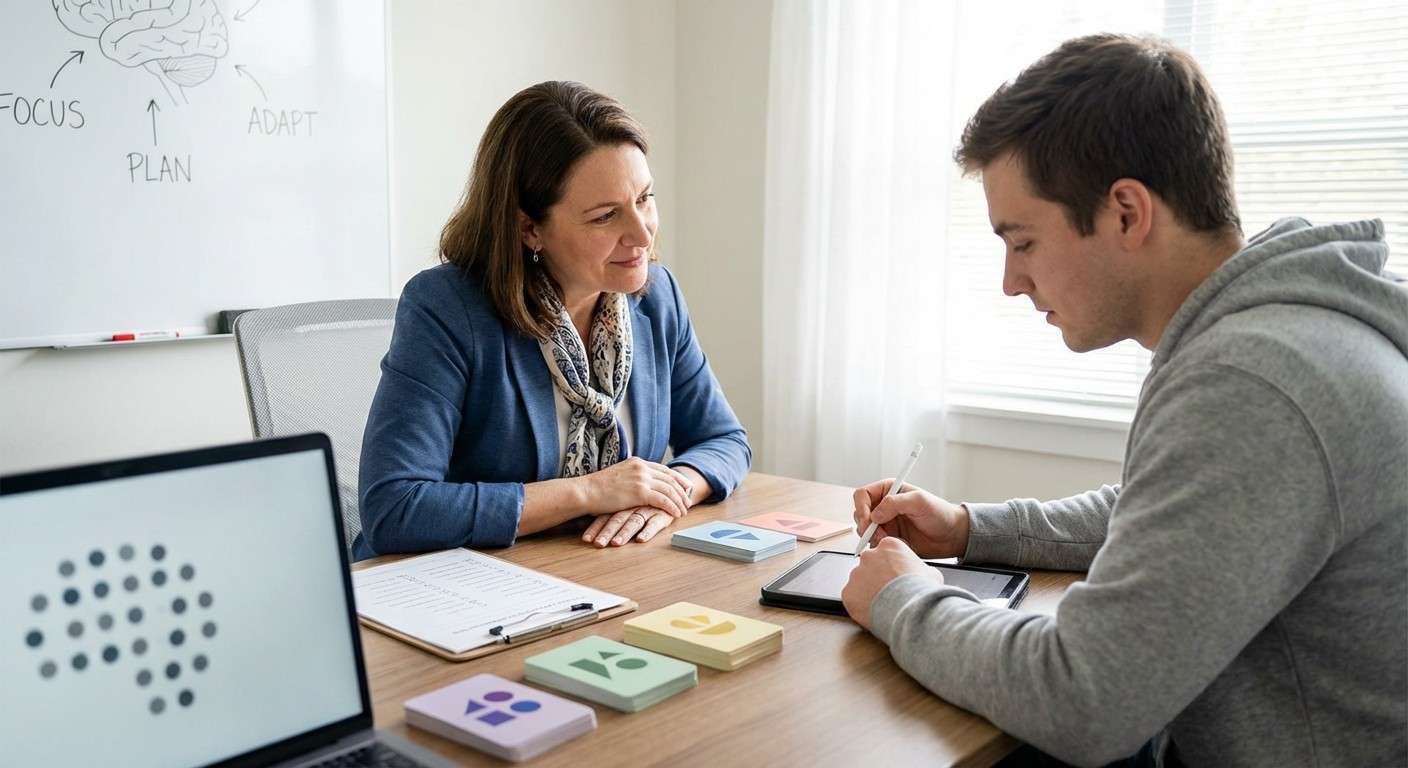 تصویری نمادین از کارت‌هایی با اشکال، رنگ‌ها و تعداد مختلف که مفهوم دسته‌بندی را نشان می‌دهد.