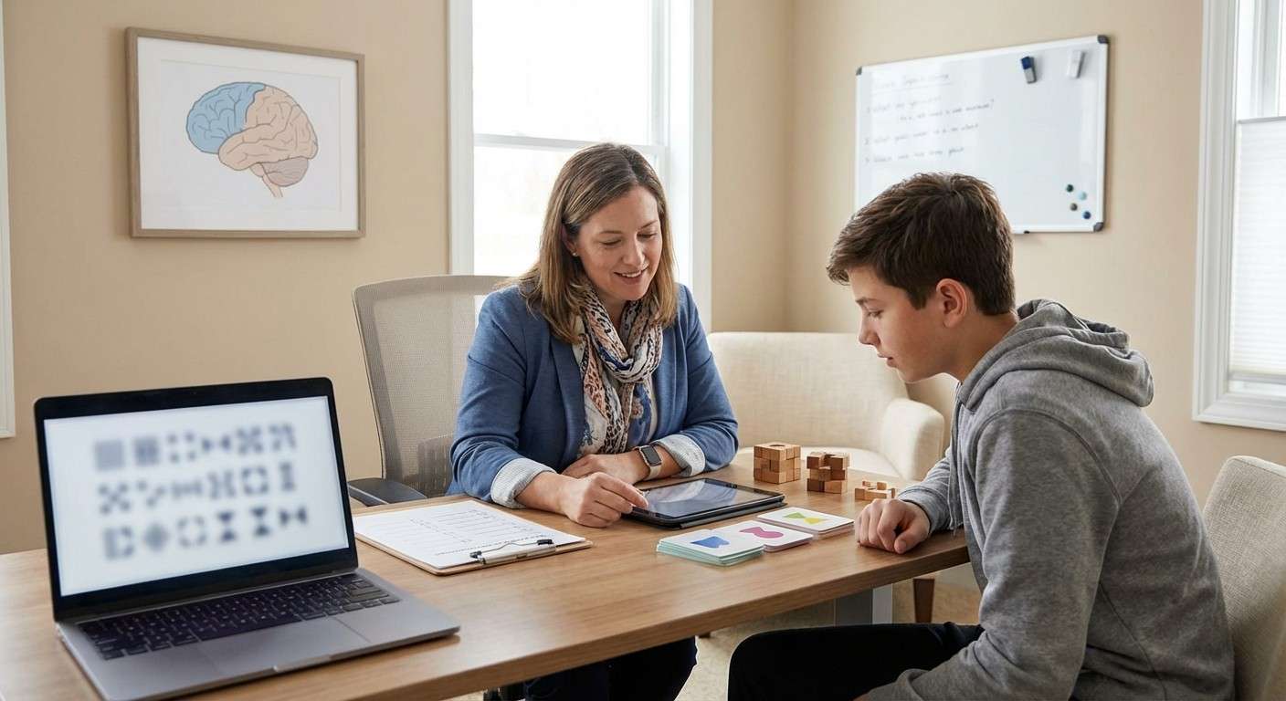 نمودار ساده‌ای از مغز که ناحیه لوب پیشانی را برای نمایش مرکز کارکردهای اجرایی هایلایت کرده است.