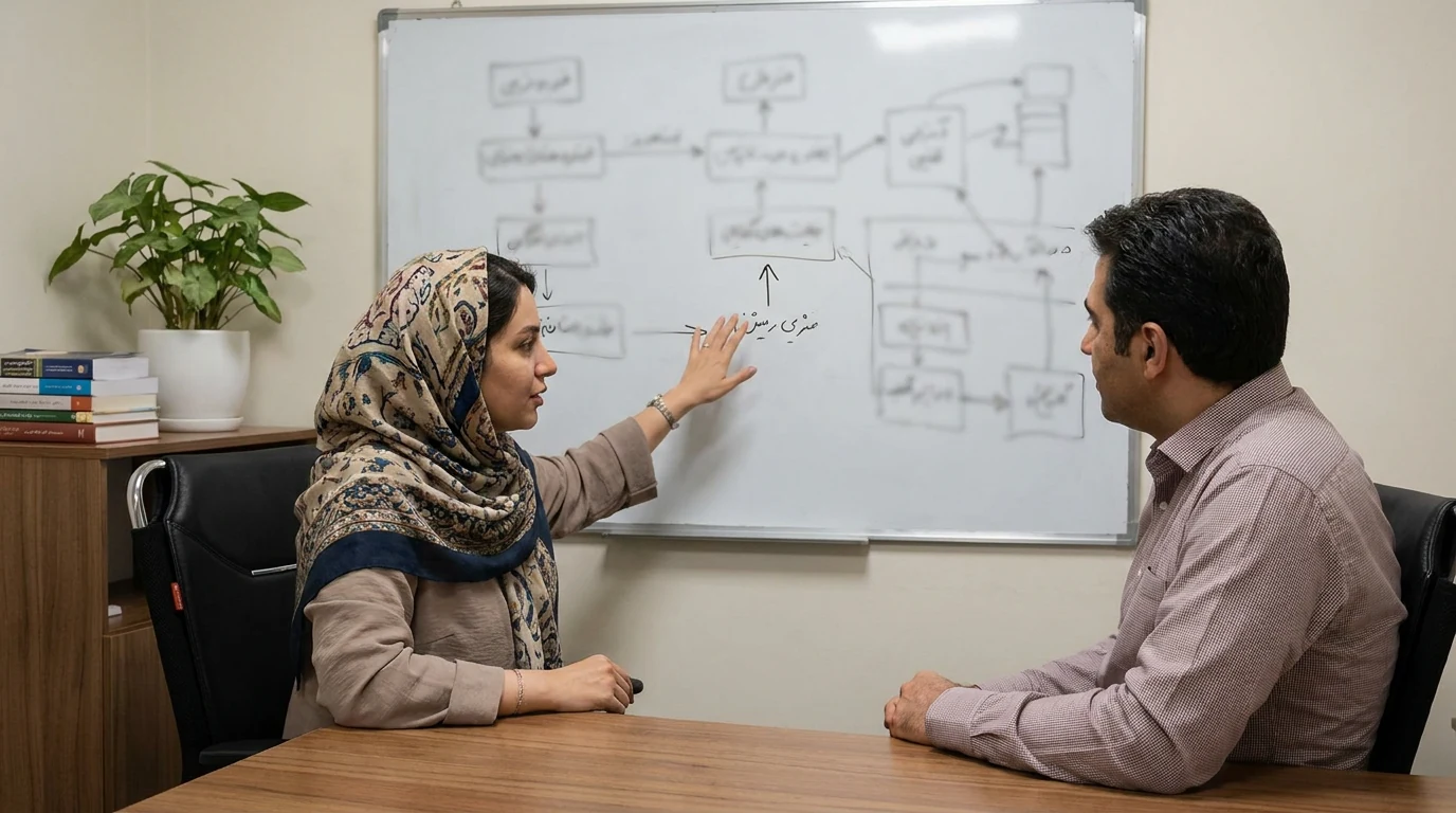 نمودار گرافیکی مغز با آیکونهای شبکههای اجتماعی که یک چرخه معیوب را نشان میدهد.