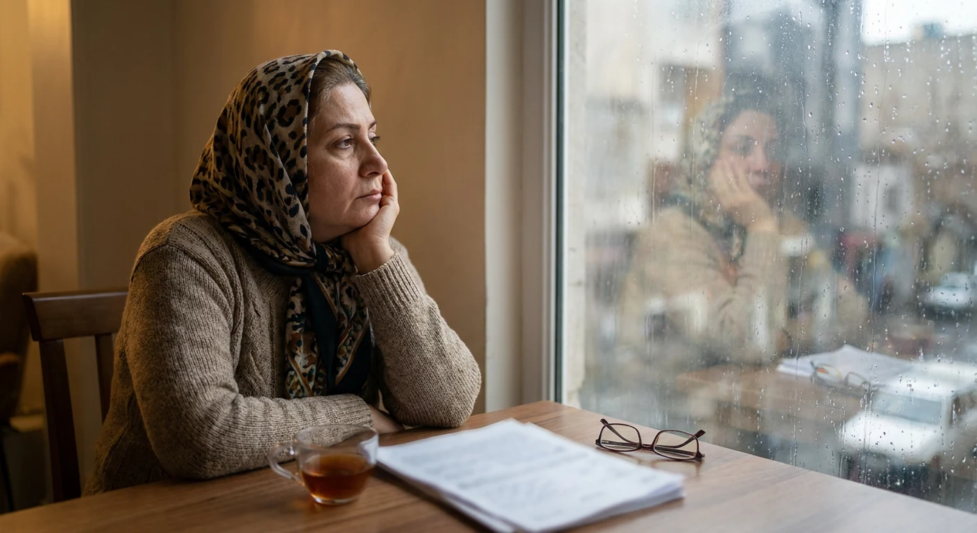 تصویری استعاری از سردرگمی ذهنی ناشی از فقدان مبهم، فردی که در میان مه غلیظ ایستاده است.