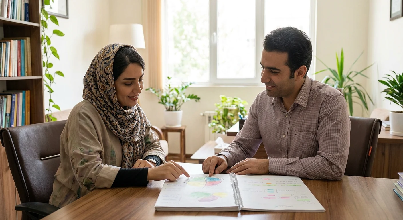 تصویری مفهومی از شکاف در زمین که مردم در دو طرف آن از هم دور شدهاند، نمادی از بیاعتمادی اجتماعی و قطبیشدن جامعه.