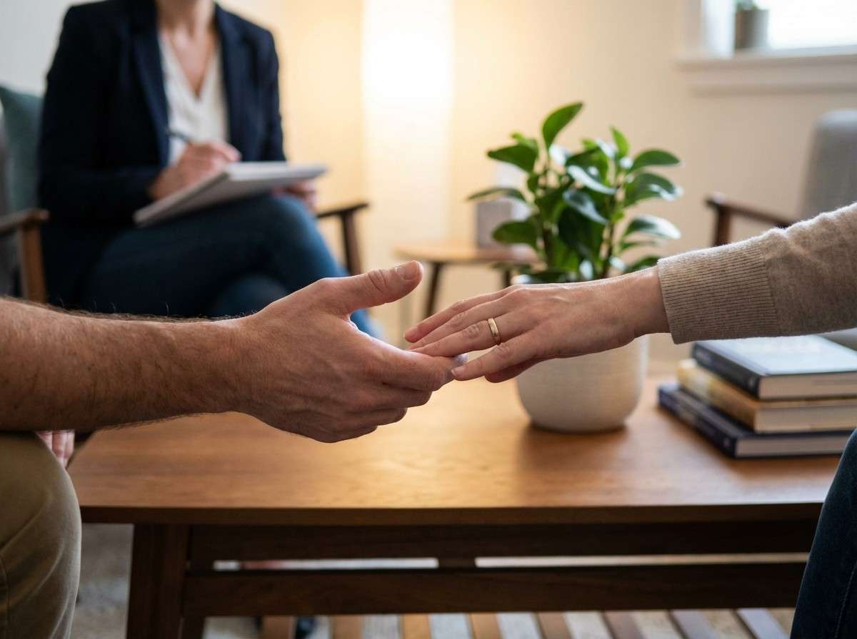 دو دست که به آرامی به سمت یکدیگر دراز شده‌اند، نمادی از تلاش برای برقراری ارتباط مجدد.